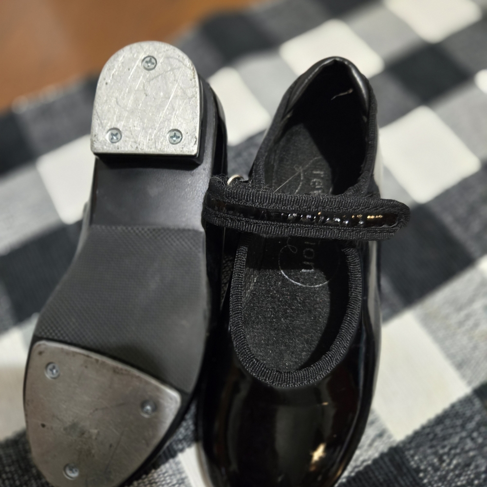 Revolution Shiny Black Kids Tap Shoes